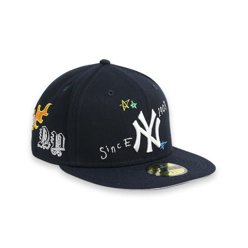[60243726] New York Yankees "Scribble" Navy 59FIFTY Men's Fitted Hat