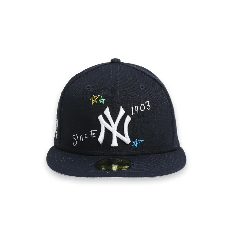 [60243726] New York Yankees "Scribble" Navy 59FIFTY Men's Fitted Hat