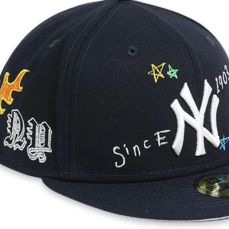 [60243726] New York Yankees "Scribble" Navy 59FIFTY Men's Fitted Hat