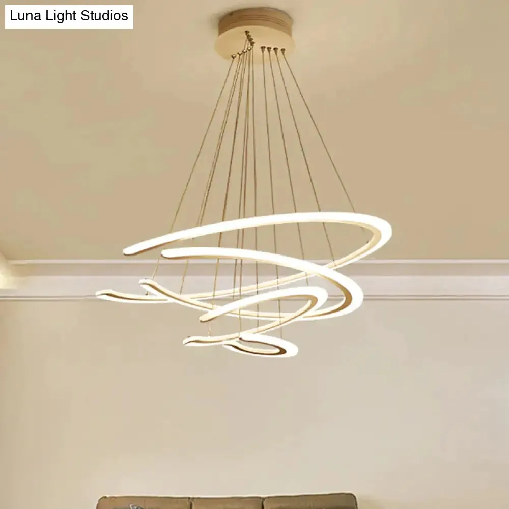 C Ring Dining Room Chandelier Acrylic LED 1/2/3 Light Postmodern Ceiling Pendant in Warm/White/Natural Light