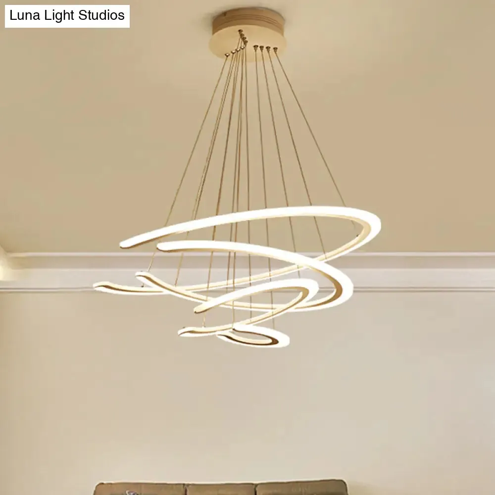 C Ring Dining Room Chandelier Acrylic LED 1/2/3 Light Postmodern Ceiling Pendant in Warm/White/Natural Light