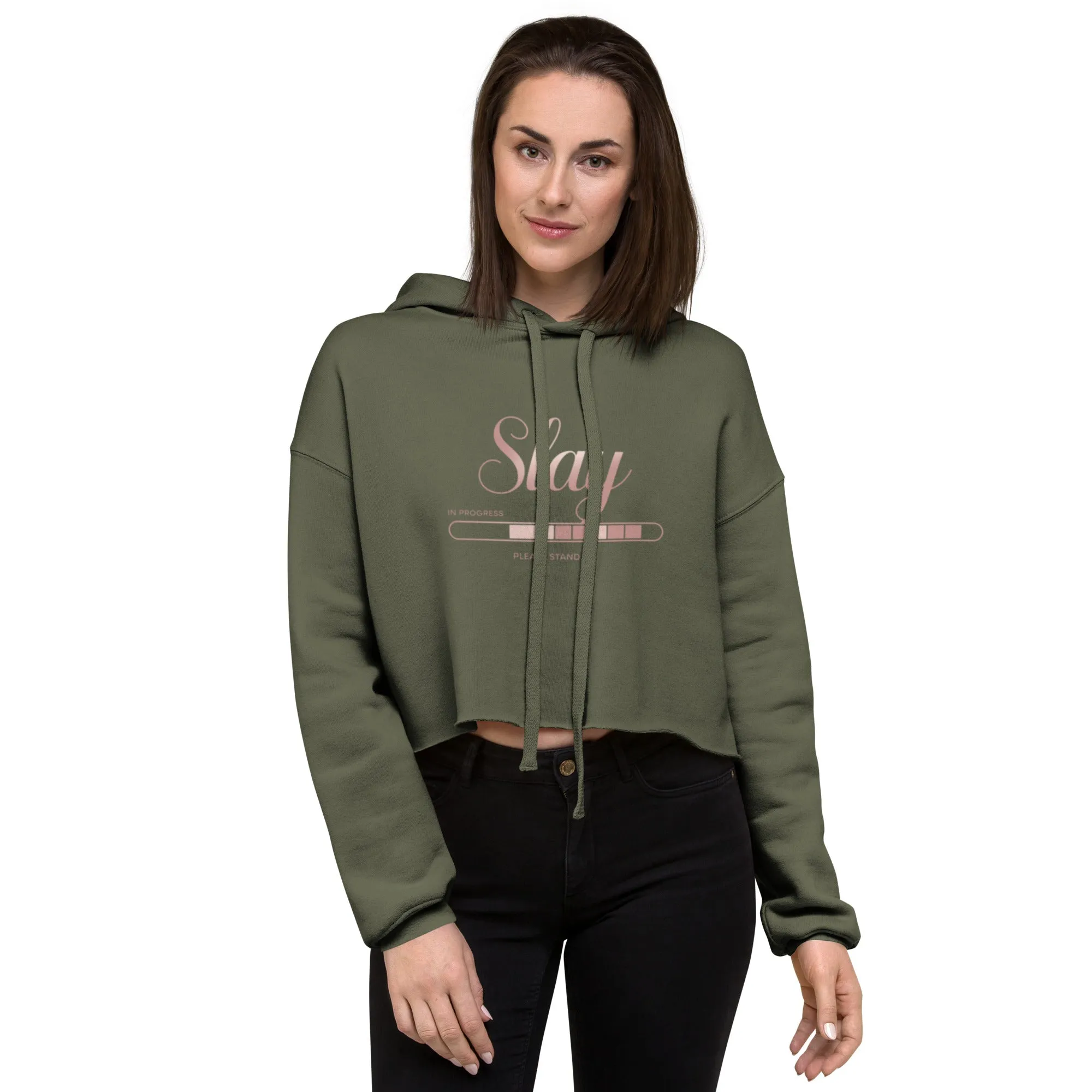 DUO MODERN "Slay In Progress" Please Stand By Crop Hoodie