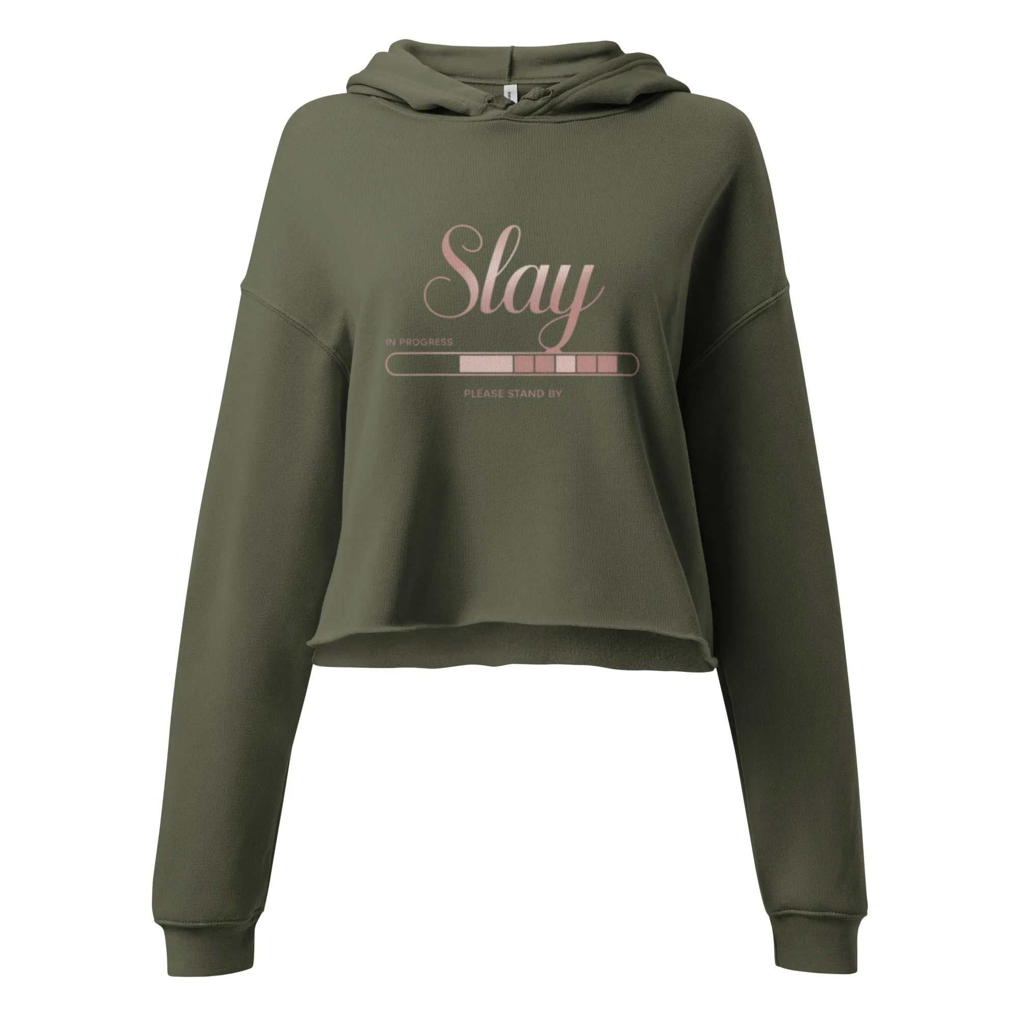 DUO MODERN "Slay In Progress" Please Stand By Crop Hoodie