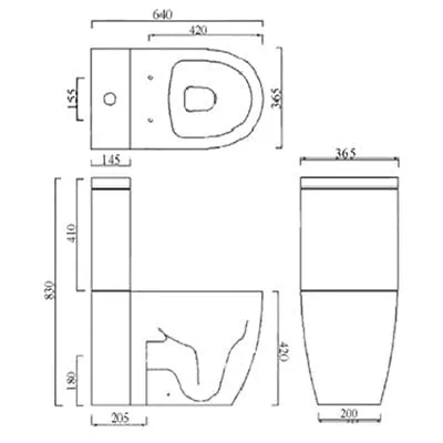 Emme Cistern for Close Coupled Toilet