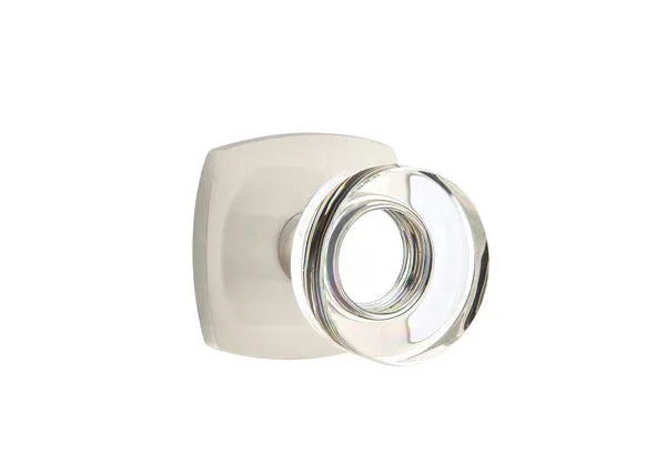 Emtek Modern Disc Crystal Knob with Urban Modern Rosette
