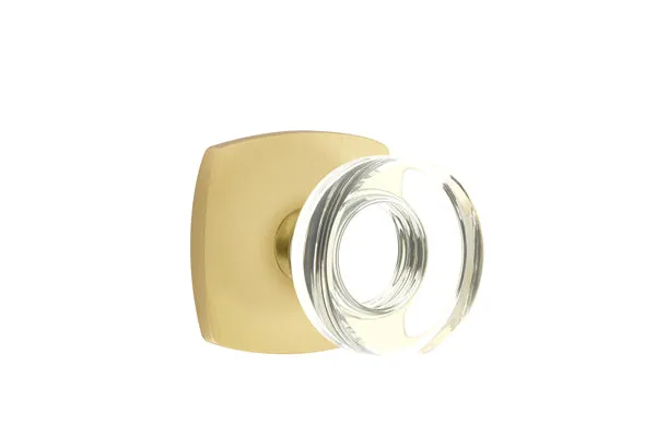 Emtek Modern Disc Crystal Knob with Urban Modern Rosette