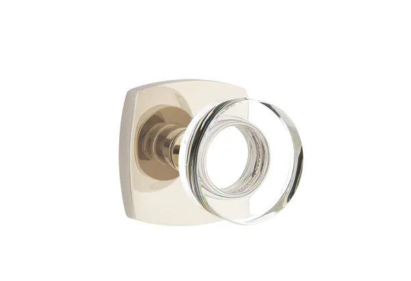 Emtek Modern Disc Crystal Knob with Urban Modern Rosette