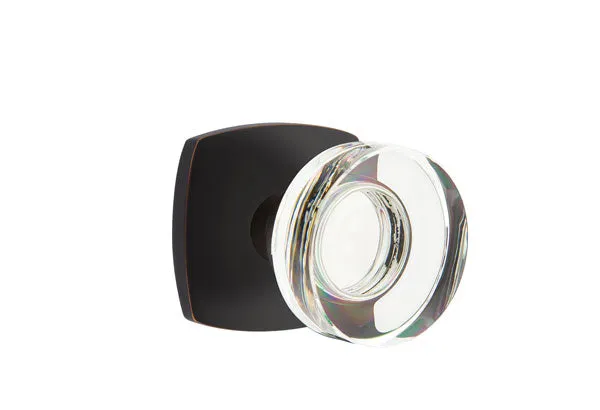 Emtek Modern Disc Crystal Knob with Urban Modern Rosette