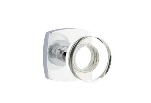 Emtek Modern Disc Crystal Knob with Urban Modern Rosette