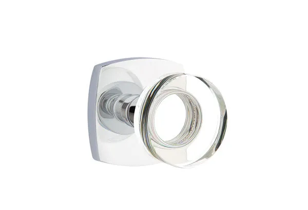 Emtek Modern Disc Crystal Knob with Urban Modern Rosette