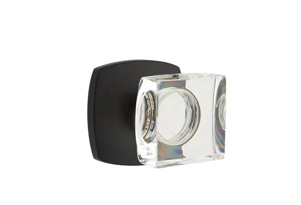 Emtek Modern Square Crystal Knob with Urban Modern Rosette