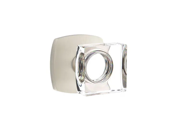 Emtek Modern Square Crystal Knob with Urban Modern Rosette