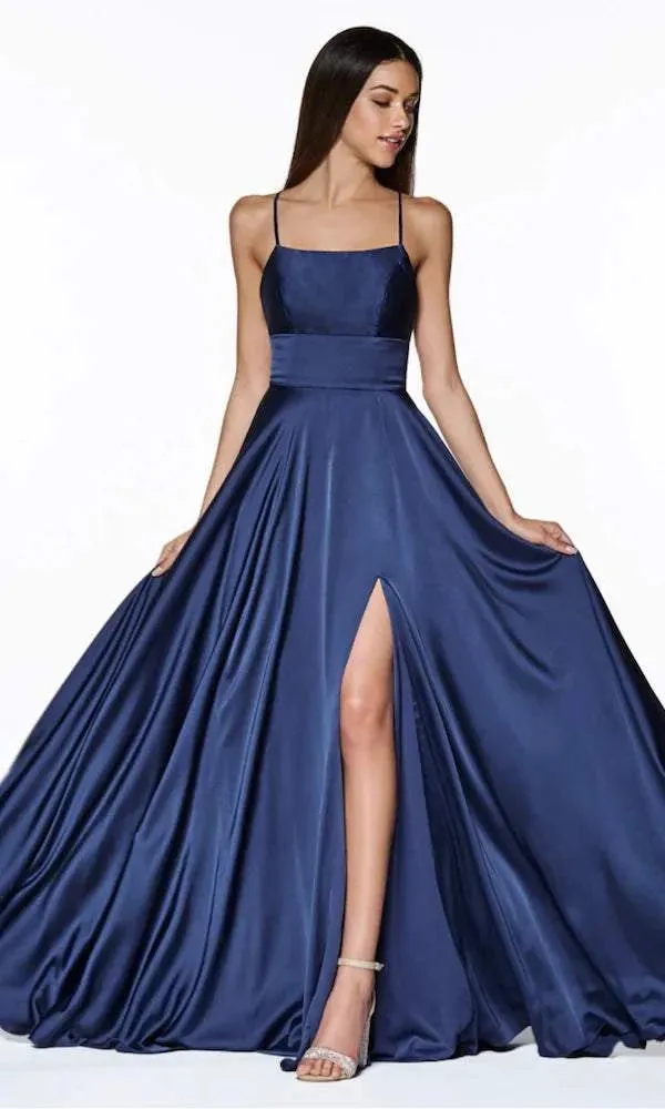 Fitted Blue Evening Dress