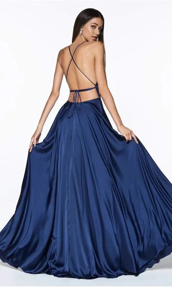 Fitted Blue Evening Dress