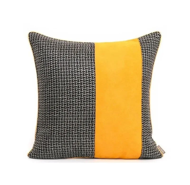 Large Black Yellow Modern Pillows, Modern Throw Pillows for Couch, Decorative Modern Sofa Pillows, Modern Simple Throw Pillows for Living Room