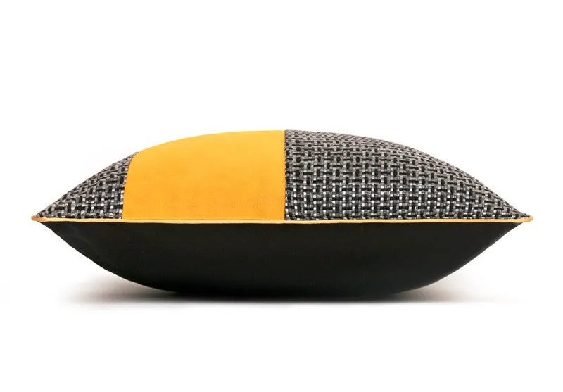 Large Black Yellow Modern Pillows, Modern Throw Pillows for Couch, Decorative Modern Sofa Pillows, Modern Simple Throw Pillows for Living Room