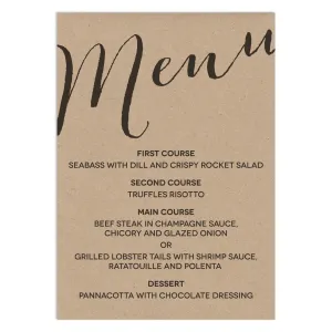 Modern Calligraphy Menu Cards
