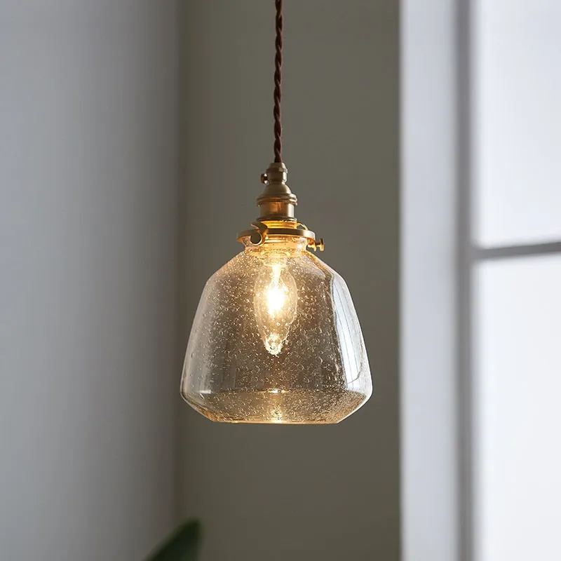 Modern Pendant Lamp Glass Gold Hanging Light