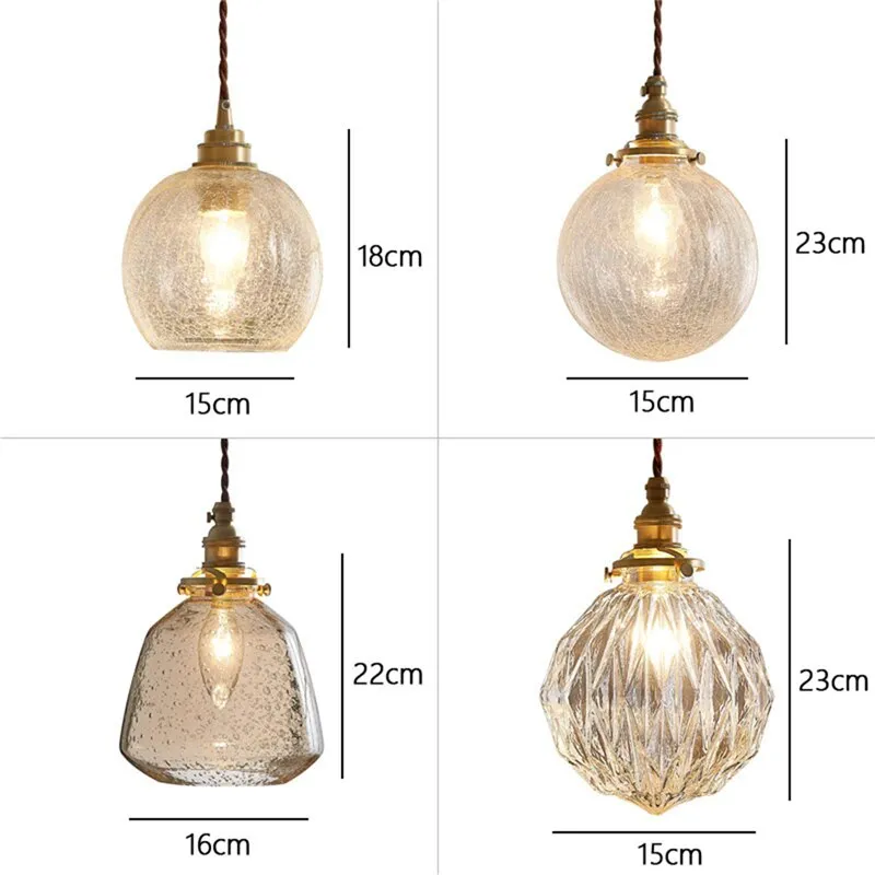 Modern Pendant Lamp Glass Gold Hanging Light