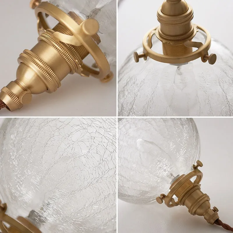 Modern Pendant Lamp Glass Gold Hanging Light