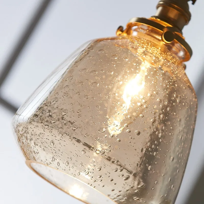 Modern Pendant Lamp Glass Gold Hanging Light