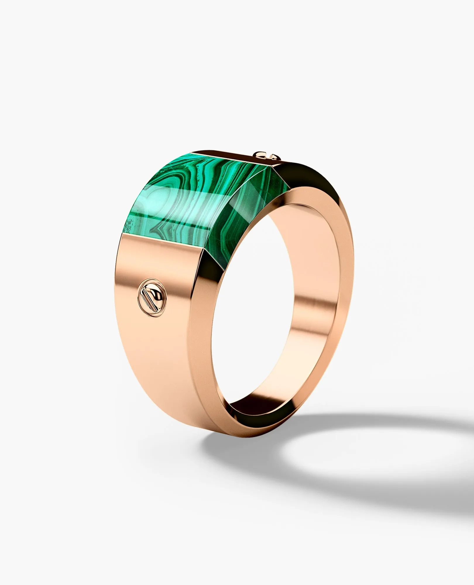 MONTANA Gold Signet Ring with Malachite