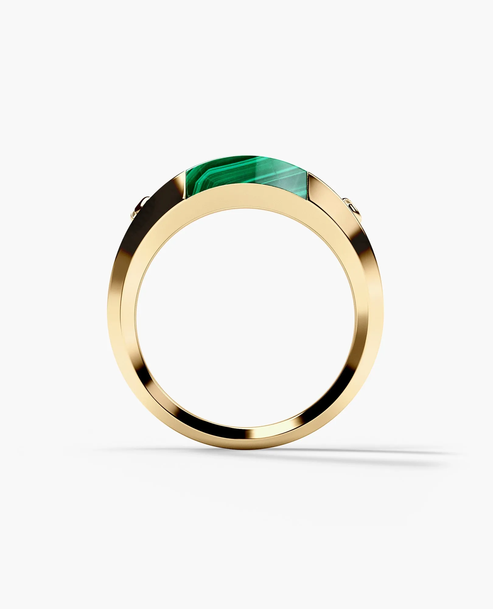 MONTANA Gold Signet Ring with Malachite