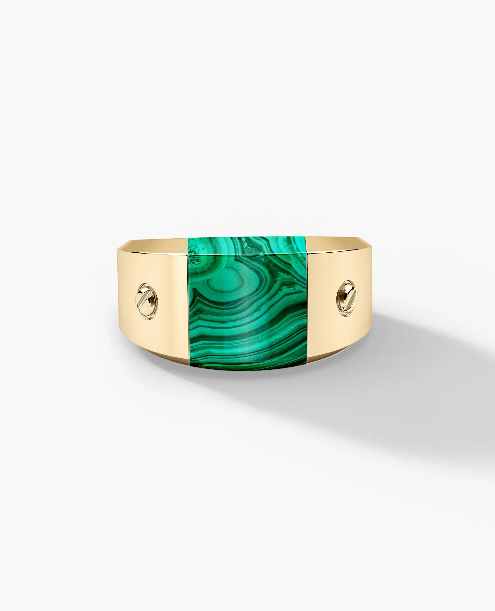 MONTANA Gold Signet Ring with Malachite
