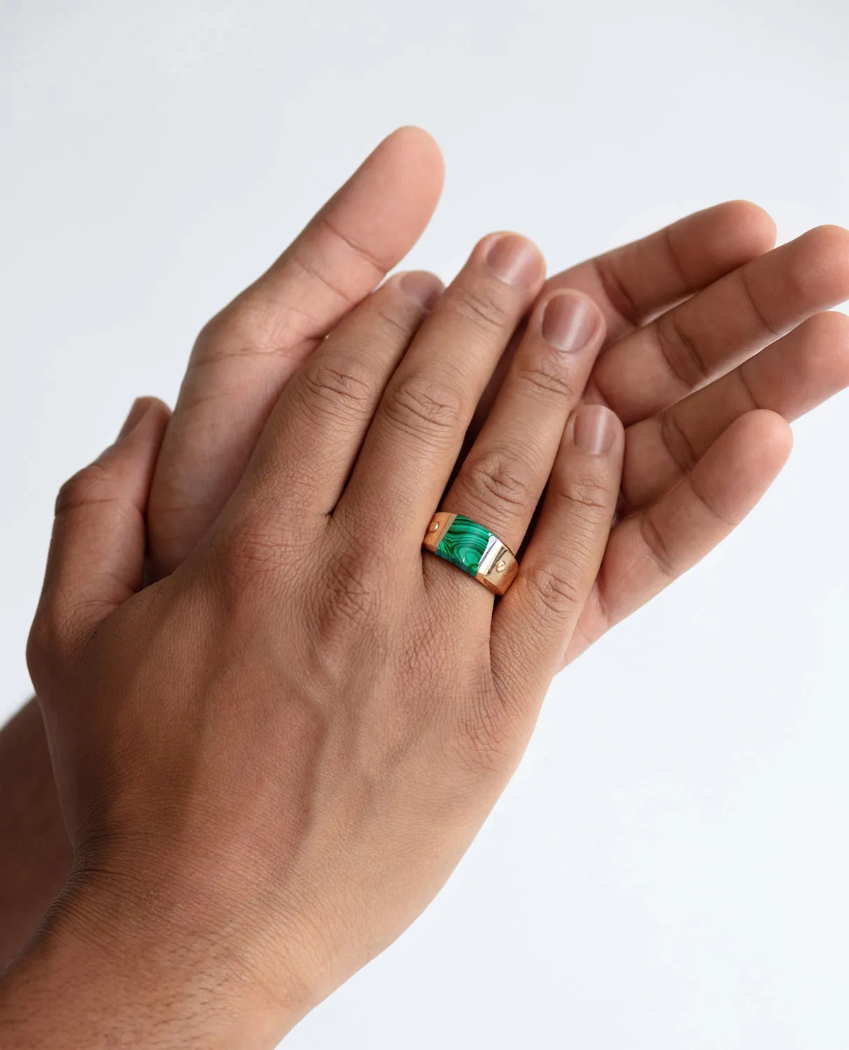 MONTANA Gold Signet Ring with Malachite
