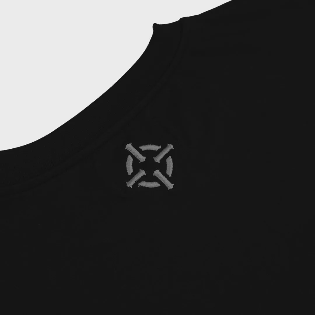 PROPER FITTED EMBROIDERY TEE BLACK