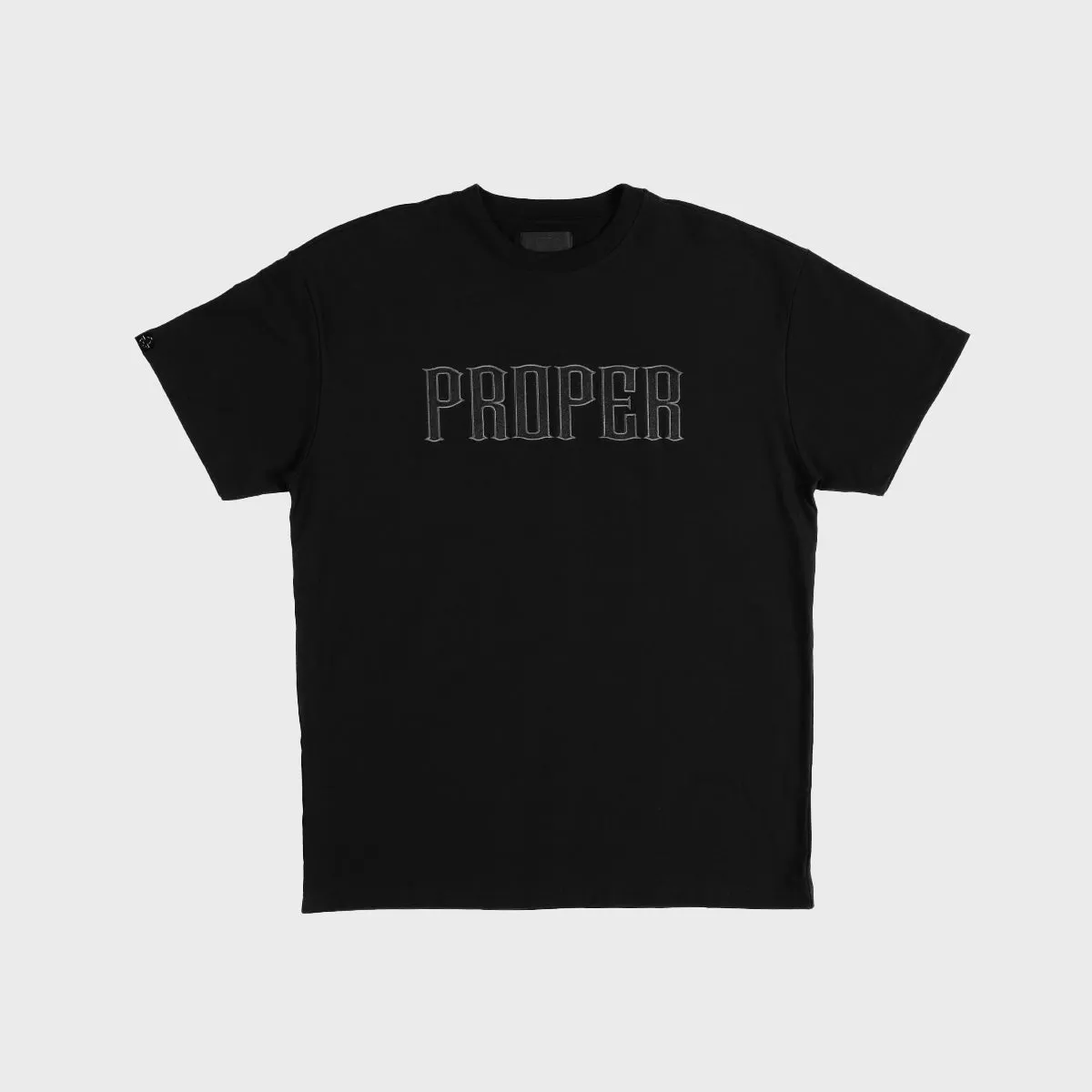 PROPER FITTED EMBROIDERY TEE BLACK