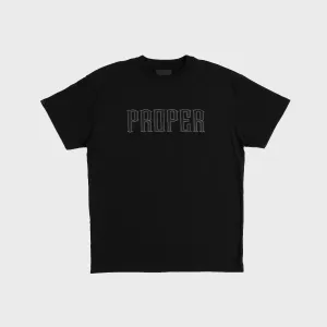 PROPER FITTED EMBROIDERY TEE BLACK