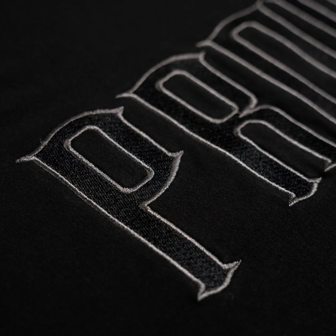PROPER FITTED EMBROIDERY TEE BLACK