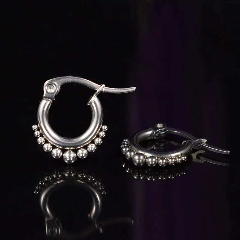 Small Dotted Hoop Earrings