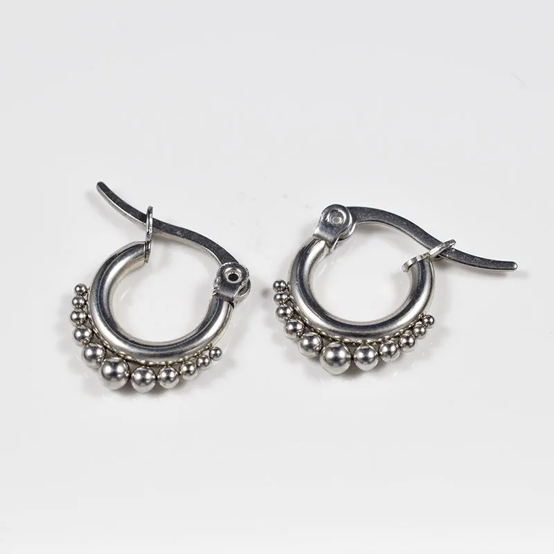 Small Dotted Hoop Earrings