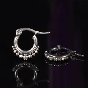 Small Dotted Hoop Earrings