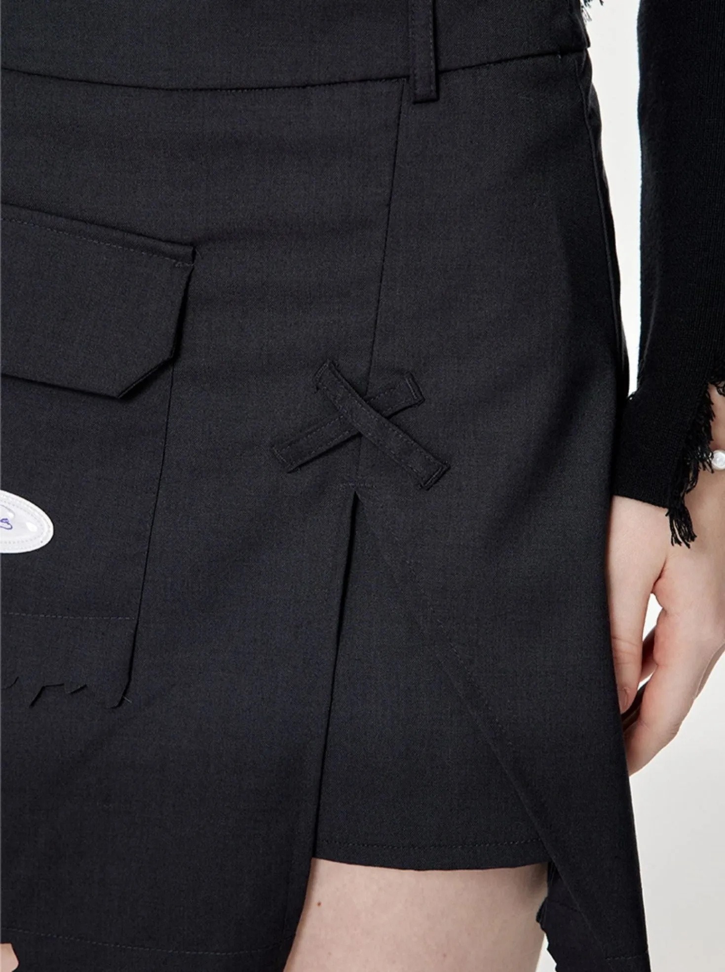 Trendy Pocket Logo Mode Skirt