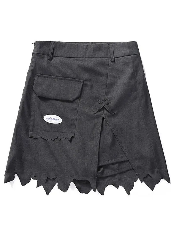 Trendy Pocket Logo Mode Skirt