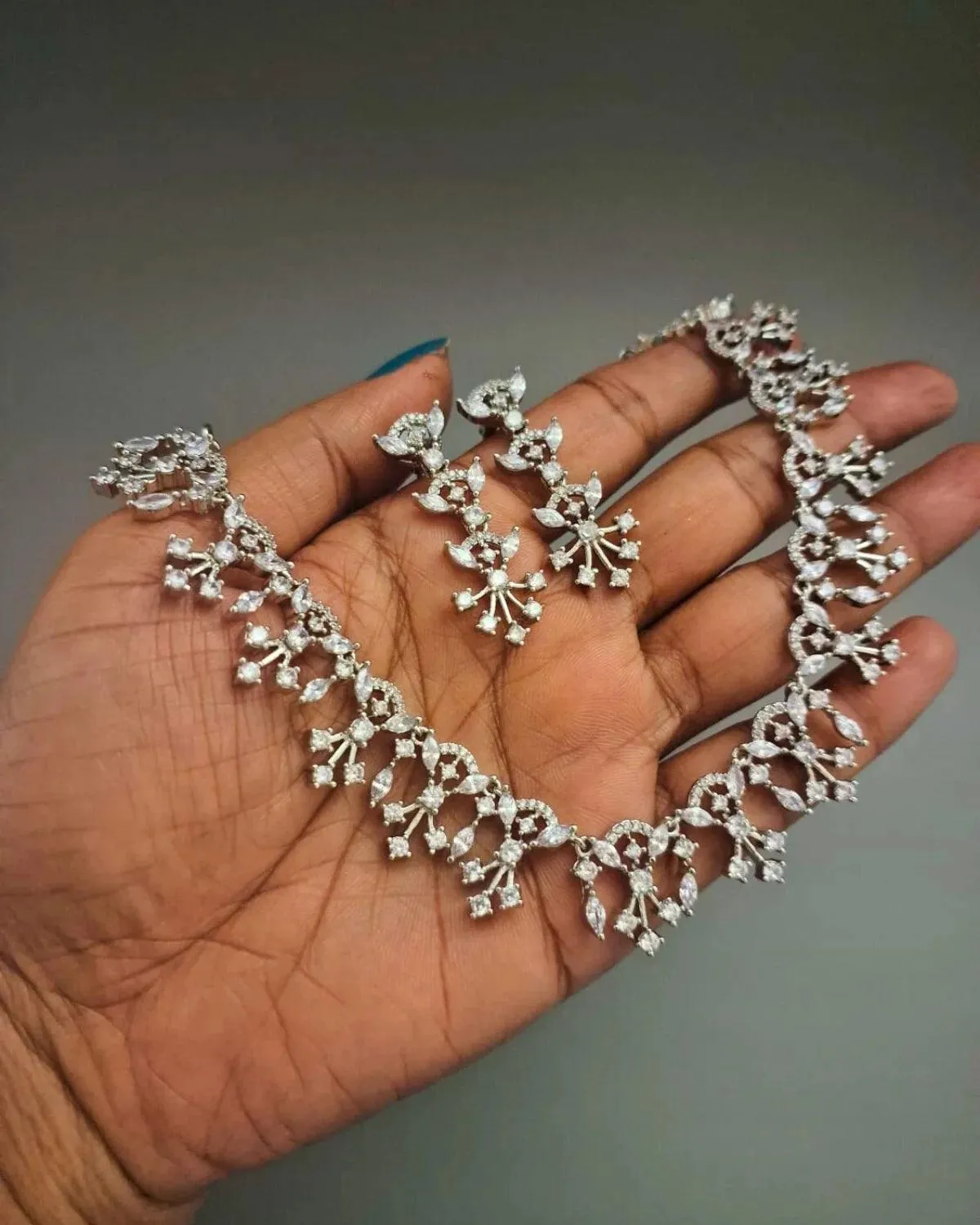 Zevarly Sulekha American Diamond Loose Necklace Set
