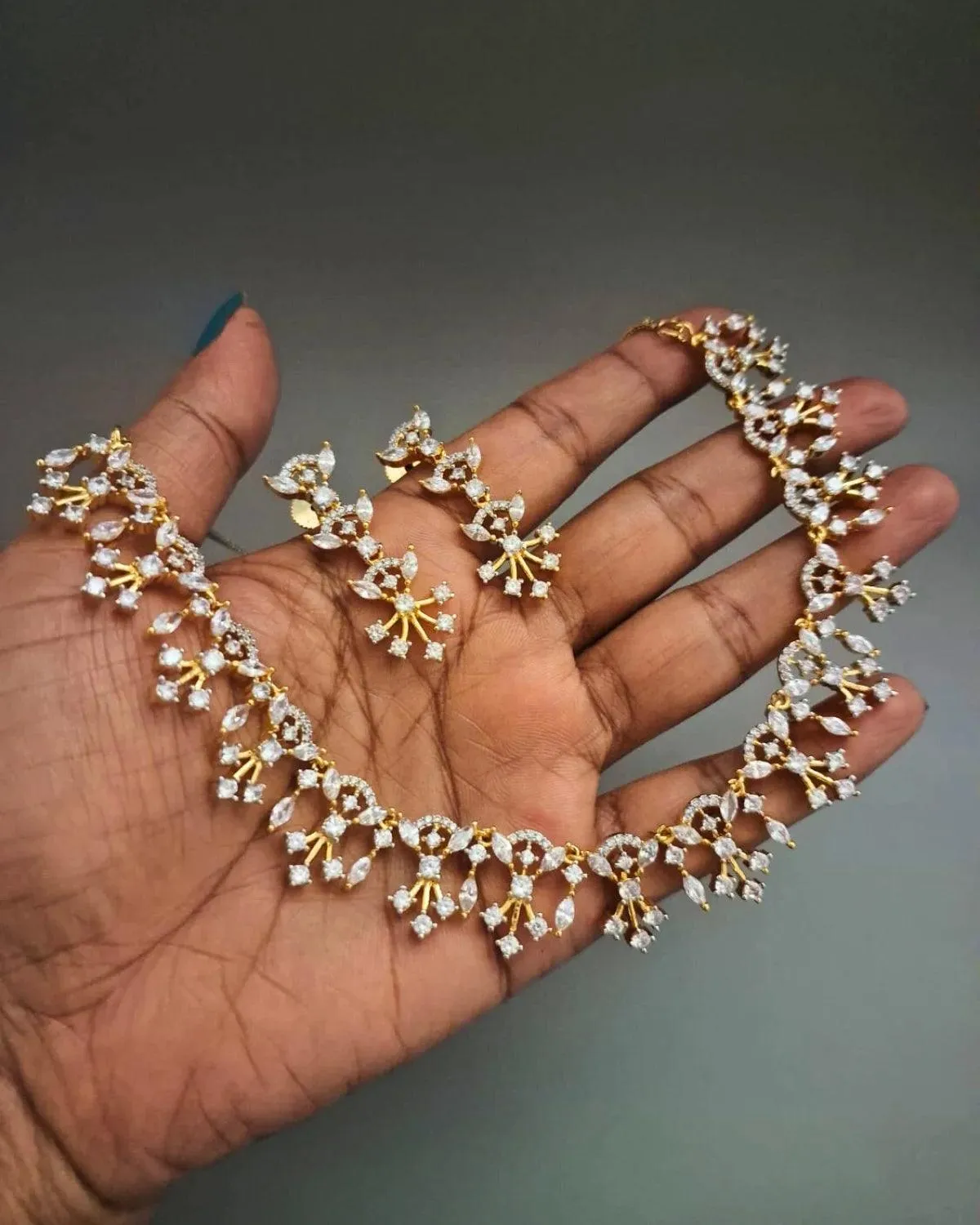 Zevarly Sulekha American Diamond Loose Necklace Set